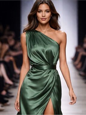 ❤️ Elegant NWT Large Elegant formal  Green  One Shoulder party Dress